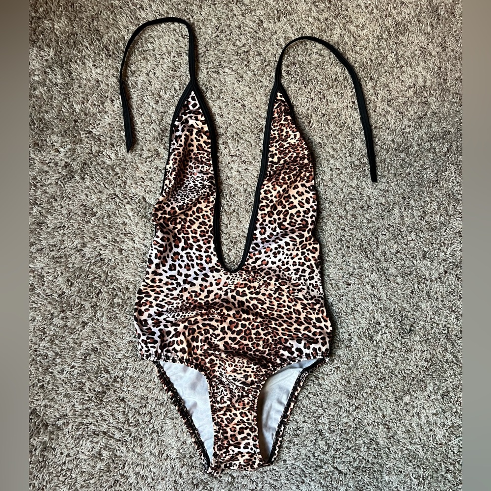 Cheetah Open Back Body Suit / One Piece